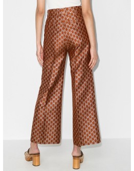 logo jacquard flared trousers 