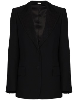 logo-jacquard blazer