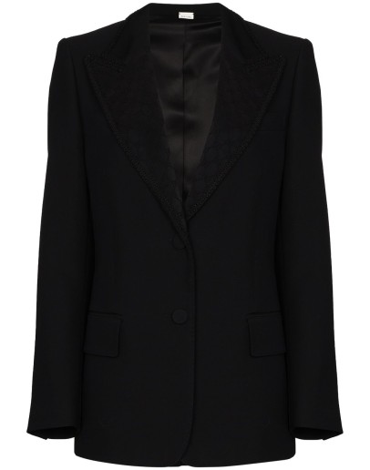 logo-jacquard blazer