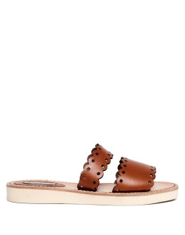 scalloped edge sandals