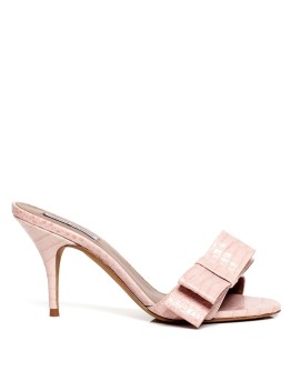 Leela bow-embellished croc-effect mules