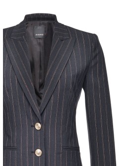 pinstripe fitted blazer jacket