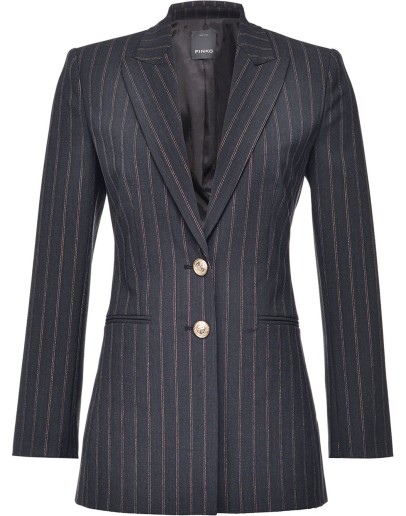pinstripe fitted blazer jacket