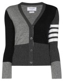 4-Bar motif panelled cardigan