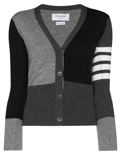 4-Bar motif panelled cardigan