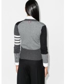 4-Bar motif panelled cardigan