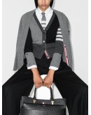 4-Bar motif panelled cardigan