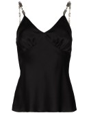 chain-trim satin vest