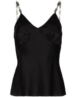 chain-trim satin vest