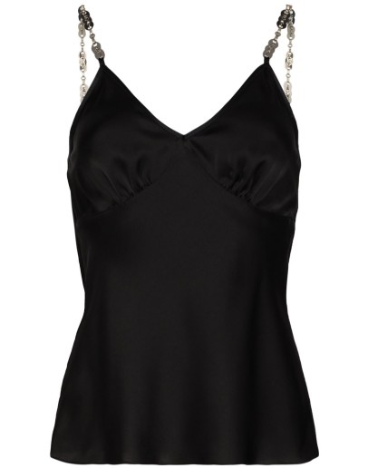 chain-trim satin vest