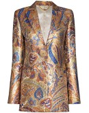 metallic paisley-print blazer jacket