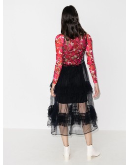 ruffled tulle dress