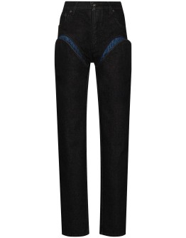cut-out straight-leg jeans