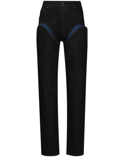 cut-out straight-leg jeans
