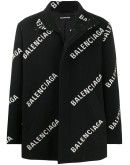 all-over logo cropped coat