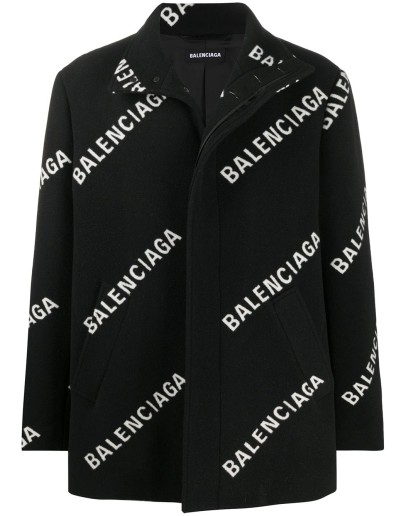 all-over logo cropped coat