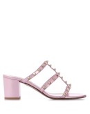 Rockstud metallic-effect 60mm mules
