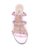 Rockstud metallic-effect 60mm mules
