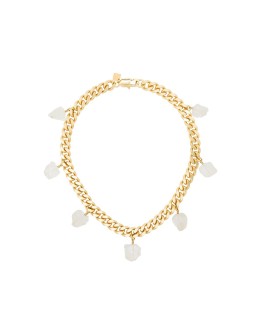 18kt gold vermeil clear quartz collar necklace