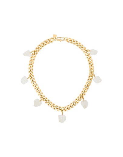 18kt gold vermeil clear quartz collar necklace