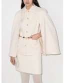 detachable cape-effect tweed vest