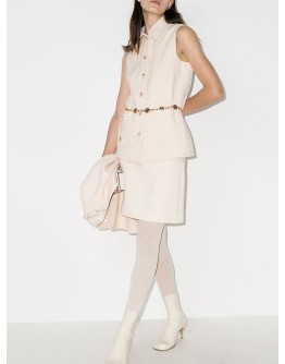 detachable cape-effect tweed vest