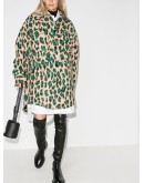 leopard print single-breasted coat