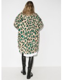 leopard print single-breasted coat