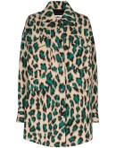 leopard print single-breasted coat