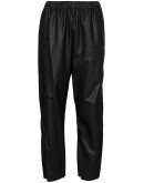 faux leather track pants