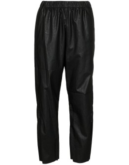 faux leather track pants