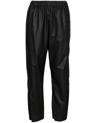 faux leather track pants