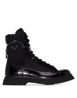 pouch-detail combat boots