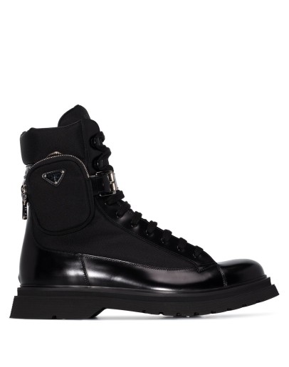 pouch-detail combat boots