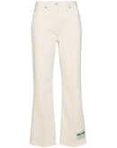 logo patch flared jeans