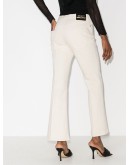 logo patch flared jeans