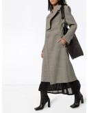 check-pattern wrap-around coat