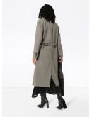 check-pattern wrap-around coat