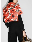floral-print cropped bowling shirt
