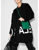 oversized logo-print cocoon coat