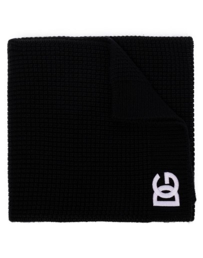 logo-embroidered cashmere scarf