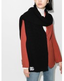 logo-embroidered cashmere scarf
