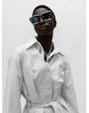 Duple rectangular-frame sunglasses
