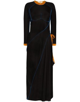 asymmetric tie-fastening dress