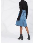 A-line denim midi skirt