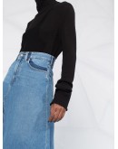 A-line denim midi skirt