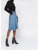 A-line denim midi skirt