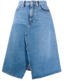 A-line denim midi skirt