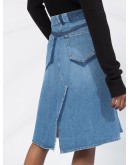 A-line denim midi skirt