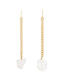 18kt gold vermeil clear-quartz drop earrings